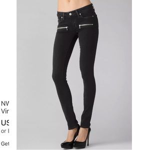 Paige Indio Zip Skinny Vintage Black Jeans